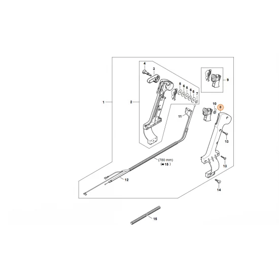 STIHL  Połówka okładziny rękojeści - strona zewnętrzna 67 mm 4203 791 0811